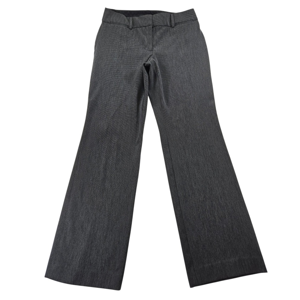 Loft Womens 6 Gray Trouser Dress Pants Wide Leg Micro Pattern 30 in Inseam